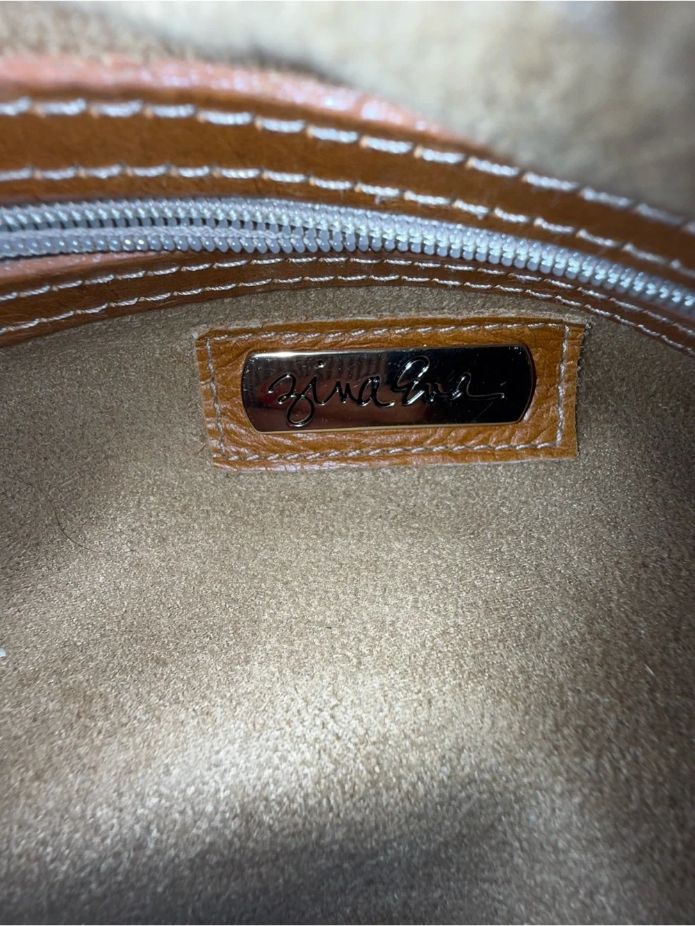 Zina Eva Cognac Leather Hobo Shoulder Bag